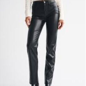 Abercrombie & Fitch Faux Leather Black High Rise Pants